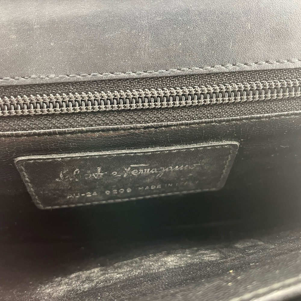 Salvatore Ferragamo Black Leather Wristlet - Picture 12 of 13